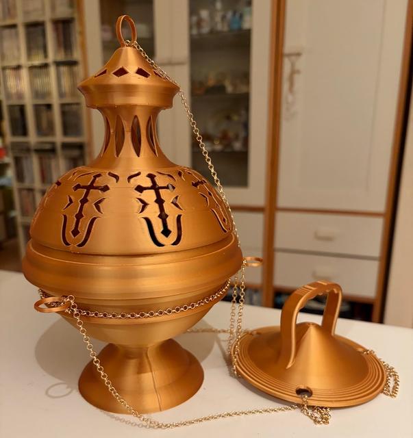 Thurible/Censer Prop with Insert for Mini Smoke Machine 3D model thumbnail