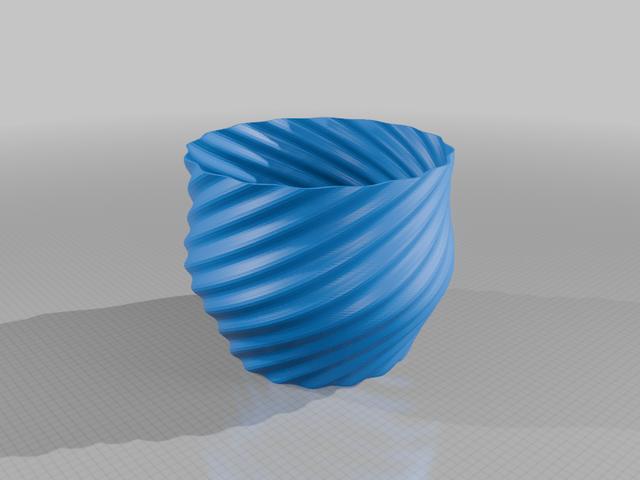 Parametric Twisted Rib Plant Pot 3D model thumbnail