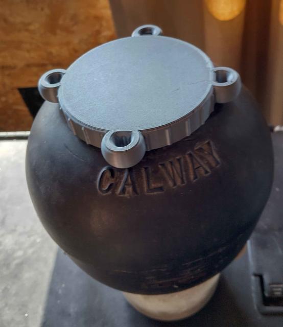 Replacement/upgraded lid for Calway vibrating rock tumbler. 3D model thumbnail