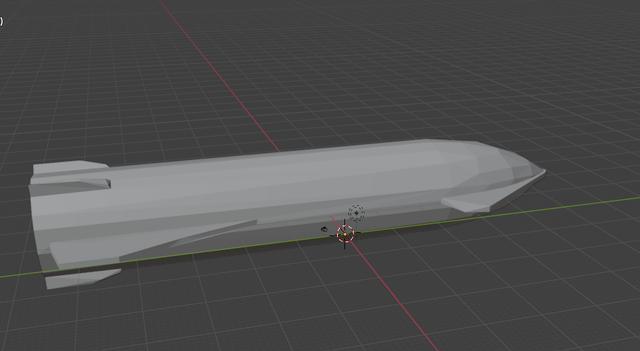 Low poly starship 3D model thumbnail