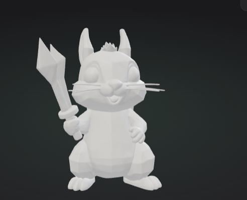 squirrel with weapons 3D model thumbnail