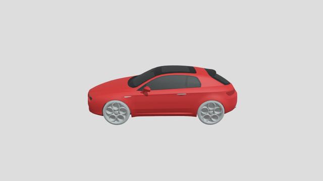 Alfa-Romeo Brera scale1-40 lowpoly for printing 3D model thumbnail