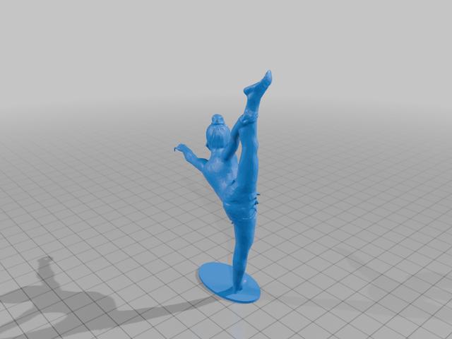 Elegant Ballerina Balance Pose Figurine 3D model thumbnail