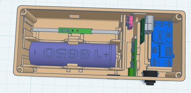 MT3608 Box mit Tp4056 Batteriebox für Diy Projekte 3D model thumbnail