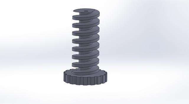 power bolt and nut 20 mm, pitch 6 mm 3D model thumbnail