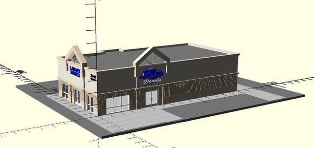 n scale - vintage and forgotten - fast food restaurant - LaMar's Donuts  3D model thumbnail