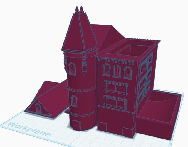 Haunted House Q-tip Dispenser 3D model thumbnail