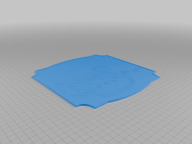Call sign plaque 3D model thumbnail