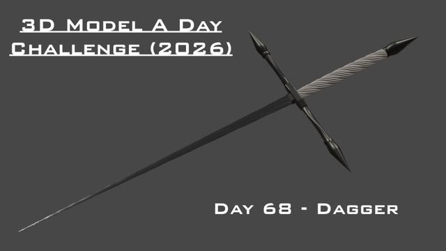 Model A Day Challenge - Day 68 - Dagger 3D model thumbnail