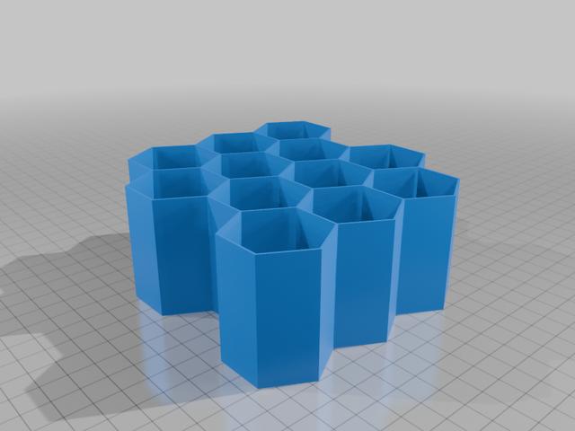 OpenScad hex grid generator, customizable 3D model thumbnail
