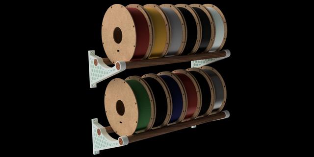 Filament Spool Honeycomb Wall Mount/Holder/Rack - VAROE 3D model thumbnail