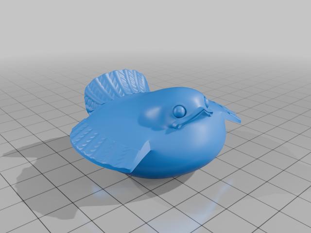 fat sparrow netsuke 3D model thumbnail
