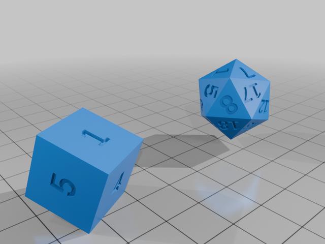 Dice set(6, 20) 3D model thumbnail