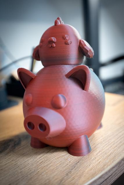 Piggy bank with a Chick 3D model thumbnail