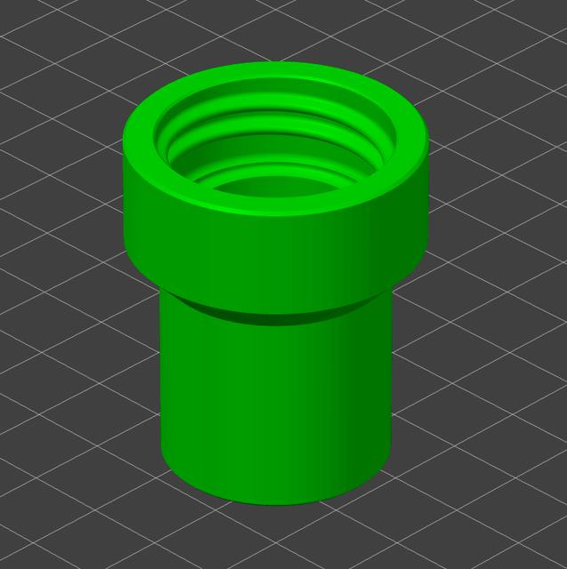 1/2" PVC Bottle Cap Adapter for Stomp Rockets 3D model thumbnail
