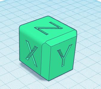 XYZ Calibration Cube 30x30x30 Fillet and Chamfer 3D model thumbnail