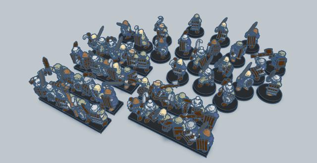 Lake-Town Milita with Shields 10mm Scale 3D model thumbnail