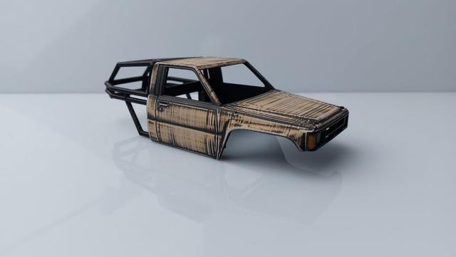 Additional SCX24 chassis parts for using Pinched Toyo body 3D model thumbnail