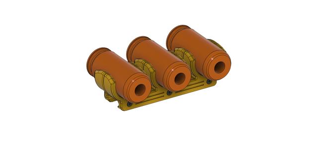 Nerf Silly Shell Carriers/Holders - Picatinny Mounted 3D model thumbnail