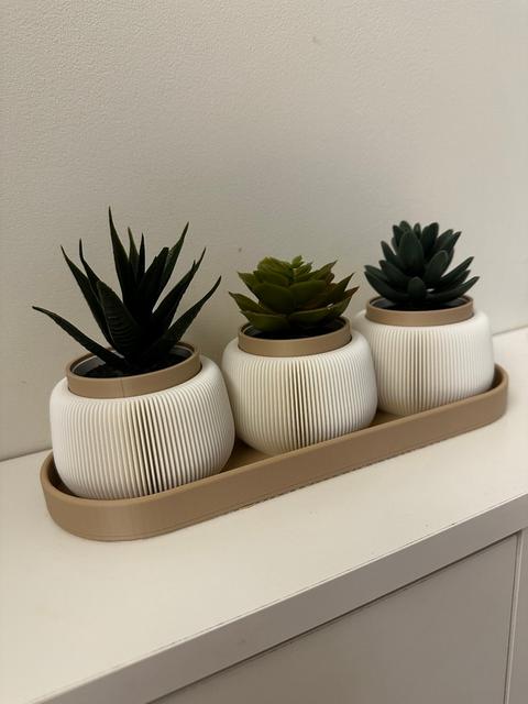 IKEA FEJKA Triple Planter Tray 3D model thumbnail