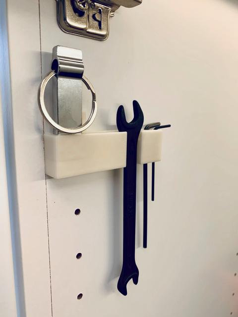 Prusa Mini USB and Tool holder for Ikea Platsa Enclosure - Using pin mounting 3D model thumbnail