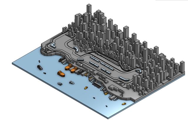 Custom Hong Kong F1 Track  3D model thumbnail