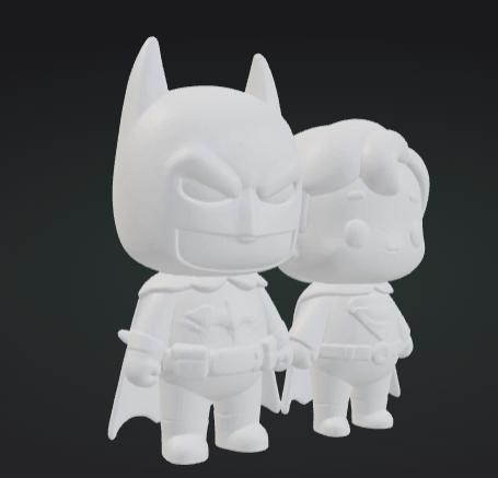Superman+Batman holding hands 3D model thumbnail