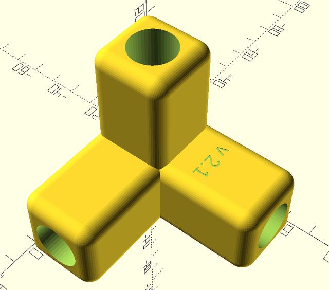 Garden frame elbow joint. 3D model thumbnail