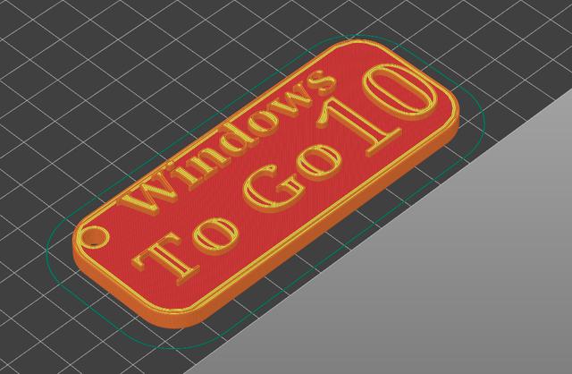 WindowsToGo 10 USB Stick Keychain 3D model thumbnail