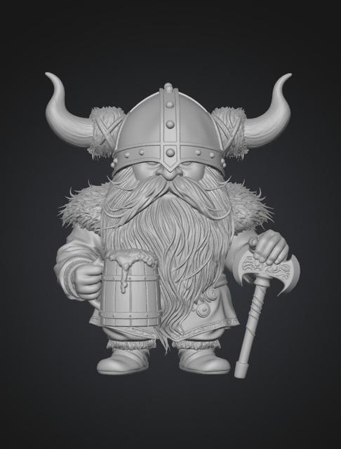 Tiny Viking with a Tankard 3D model thumbnail