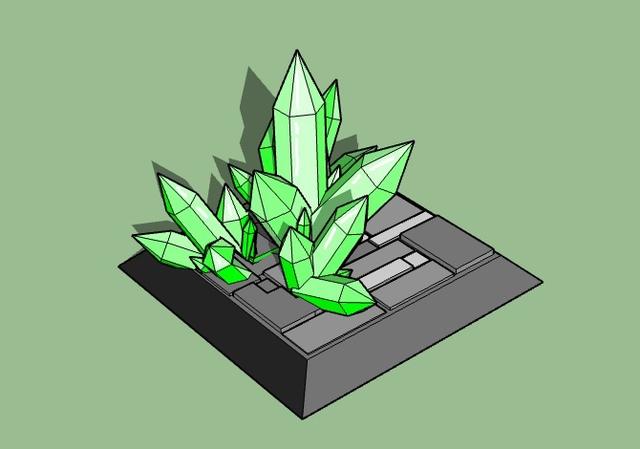 Green gems Base 3D model thumbnail