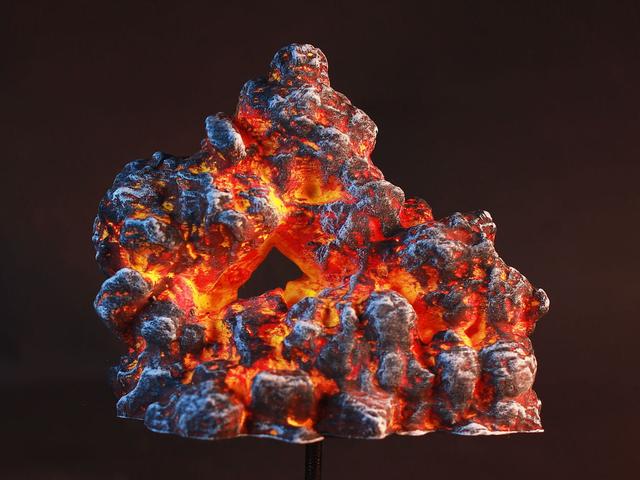 Set of 5 Volcanic Scatter Rocks [Tabletop Terrain 01] 3D model thumbnail
