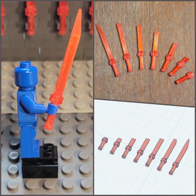 Lego Extending Sword (For Animation) 3D model thumbnail