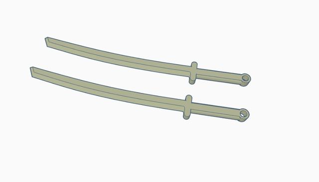 Katana earring 3D model thumbnail