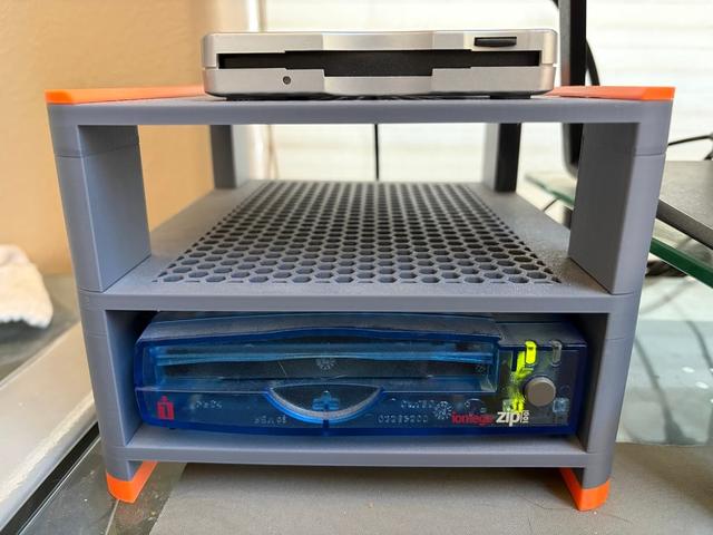 Modular Shelving for External Disk Drives 3D model thumbnail