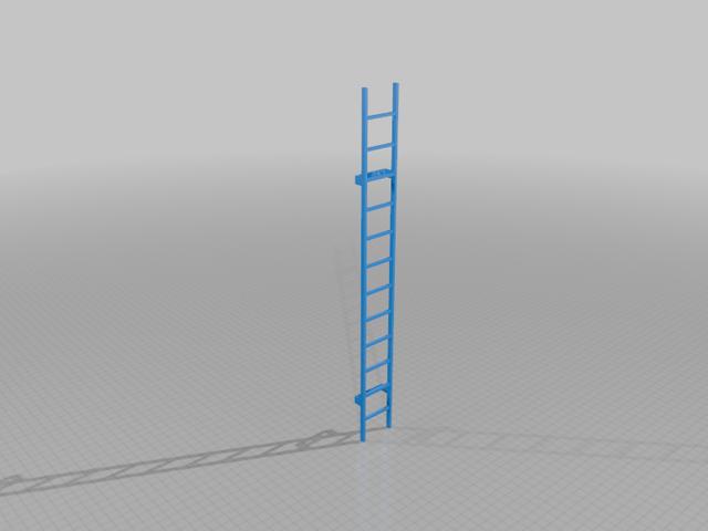 escape ladder + ladder holder 3D model thumbnail