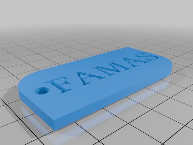 porte clef famas 3D model thumbnail