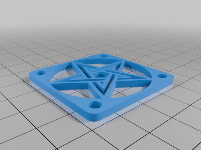 Pentagram Fan Grill 40mm - Geometric Series (High Flow) 3D model thumbnail