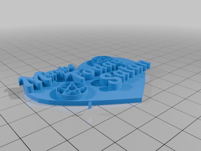 Maybe Today Satan Key chain 3D model thumbnail