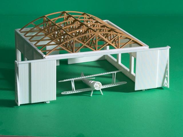 VINTAGE AIRCRAFT HANGER 1:87 HO SCALE 3D model thumbnail