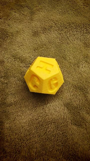 D12 Dice - 12 Sided Dice with notes names  (with note "H", without "Bb") 3D model thumbnail