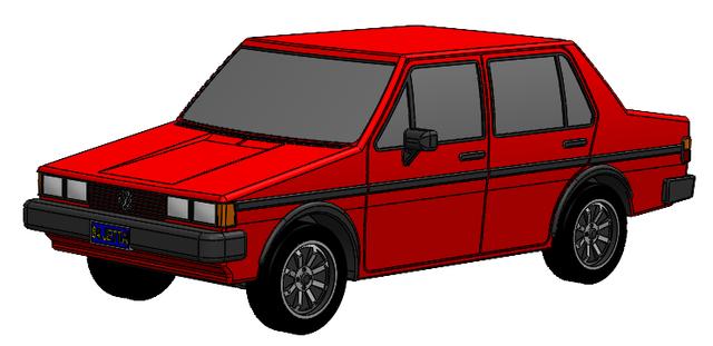 1984 VW Jetta GLI 3D model thumbnail