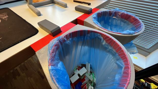 Waste Bag Holder connected with the Desk Clamp System 3D model thumbnail