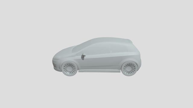Fiat Grande Punto ABARTH lowpoly for 3D-printing 3D model thumbnail