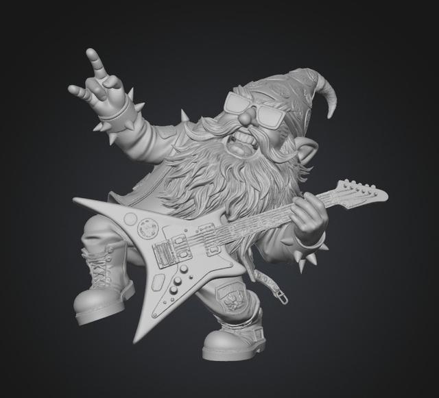 Gnome Rockstar 3D model thumbnail