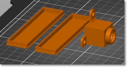 Diffuser & Power Socket for Prusa Mini LED Light Bar 3D model thumbnail