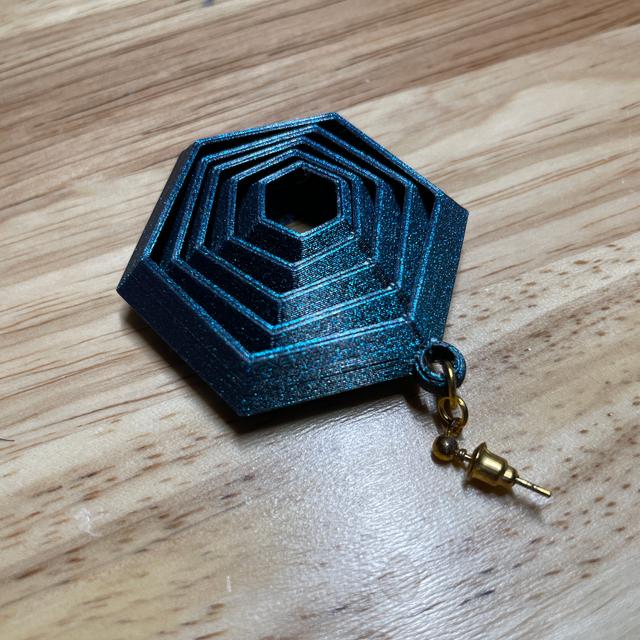 Hexagon Fidget Earrings 3D model thumbnail
