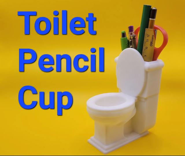 Toilet Pencil Cup 3D model thumbnail