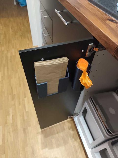 Kitchen Set for IKEA - Plastic bag roll , Paper bag, cleaning cloth - Plastiktütenrolle, Papiertüte, Reinigungstuch. 3D model thumbnail