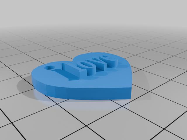 Heart-Shaped Keychain 3D model thumbnail